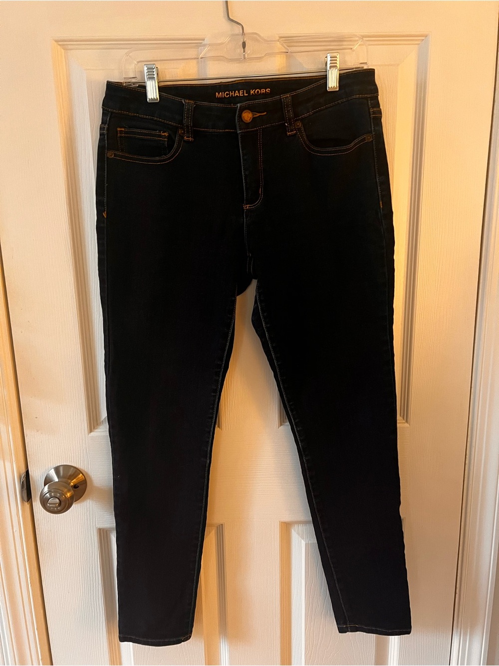Michael Kors Dark Blue Skinny Jeans with Contrast Stitching